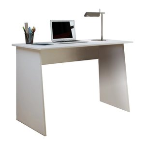 VCM my office Masola Maxi Schreibtisch weiß rechteckig, Wangen-Gestell weiß 110,0 x 50,0 cm