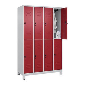 CP Spind Classic Plus lichtgrau, rubinrot 080310-40 S10001, 8 Schließfächer 120,0 x 50,0 x 195,0 cm