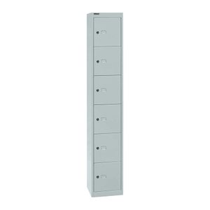 BISLEY Schließfachschrank lichtgrau CLK126645, 6 Schließfächer 30,5 x 30,5 x 180,2 cm