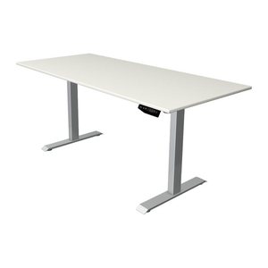 Kerkmann Move 1 elektrisch höhenverstellbarer Schreibtisch weiß rechteckig, T-Fuß-Gestell silber 180,0 x 80,0 cm
