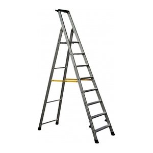ZARGES Stehleiter einseitig Nova S silber 8 Stufen, H: 249,0 cm