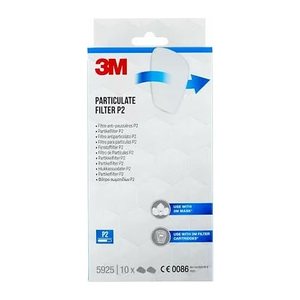 3M Filter für Atemschutzmasken 5925 P2 EN 143:2021, 10 Paar
