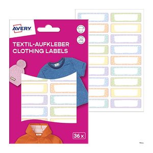 AVERY Zweckform Namensetiketten farbsortiert 46,0 x 13,0 mm, 36 St.
