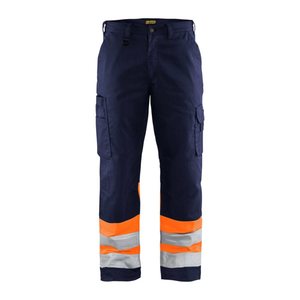 BLAKLÄDER® unisex Warnschutzhose 1564 marine, orange Größe 29