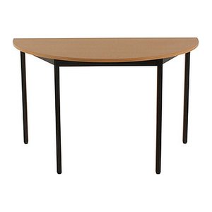 SODEMATUB Mehrzwecktisch buche, schwarz halbrund, Vierkantrohr schwarz, 120,0 x 60,0 x 74,0 cm