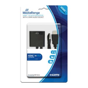 MediaRange HDMI auf VGA Konverter 3.5mm Audio-Anschluss schw