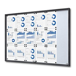 Showdown® Displays Schaukasten SLIM grau 18x DIN A4 134,6 x 5,0 x 94,8 cm, 1 St.