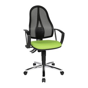 Topstar Bürostuhl Point 60 Netz Plus, G050 Stoff grün, Gestell chrom