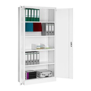 Gürkan Stahlschrank 111517 verkehrsweiß 4 Fachböden 92,0 x 42,0 x 195,0 cm, aufgebaut, 1 St.