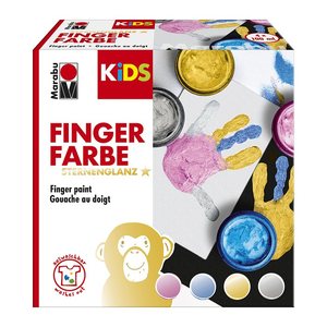 Marabu KiDS Sternenglanz Fingerfarben farbsortiert, 4 St.