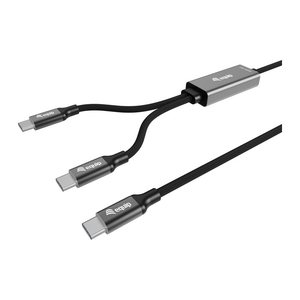 Equip Kabel USB-C4.0->C Y-Kabel PD140W St/St 1.50m schwarz