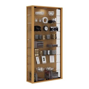 VCM my home Vitrosa Maxi Vitrine buche 8 Fachböden mit Beleuchtung