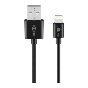 goobay USB 2.0 A/Lightning Kabel 1,0 m schwarz, 1 St.