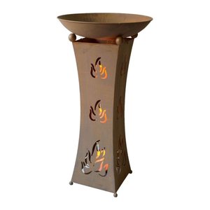 Garden Pleasure Pflanzkübel Metall braun rechteckig 47,5 x 47,5 x 93,0 cm, 1 St.