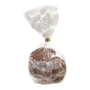 folia Zellglas-Bodenbeutel S weißer Spitzendruck 9,5 x 16,0 cm, 10 St.