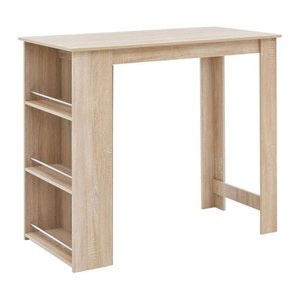 WOHNLING Stehtisch rechteckig Spanplatte braun 120,0 x 60,0 x 107,0 cm, 1 St.