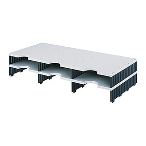 styro Sortierstation Styrodoc grau/schwarz mit 6 Fächern