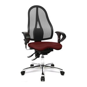 Topstar Bürostuhl Sitness® 15, ST19U G27 Stoff rot, Gestell chrom
