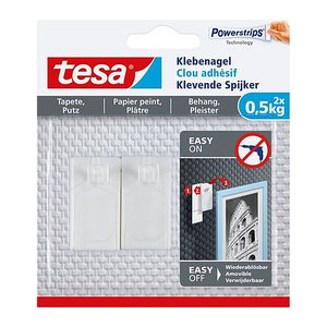 tesa Powerstripes Klebenägel für max. 0,5 kg, 2,4 x 4,5 cm, 2 St.