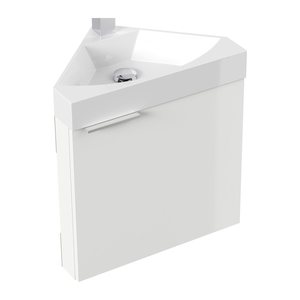 POSSEIK Waschbecken mit Unterschrank DELTA SLIMLINE weiß glanz 52,0 x 37,0 x 55,0 cm
