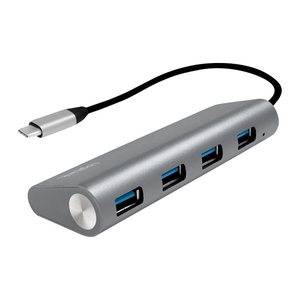 Logilink USB 3.1 HUB 4-port Type-C Aluminium grau