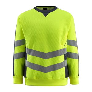 MASCOT® unisex Warnschutz-Langarmshirt Wigton  gelb, schwarzblau Größe 4XL, 1 St.