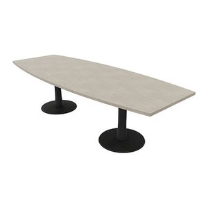 Quadrifoglio Konferenztisch Idea+ beton Tonnenform, Säulenfuß grau, 280,0 x 80,0 - 110,0 x 74,0 cm