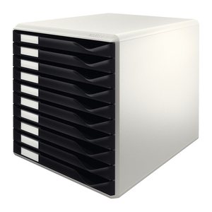 LEITZ Schubladenbox Form Set  schwarz 5281-00-95, DIN A4 mit 10 Schubladen, 1 St.