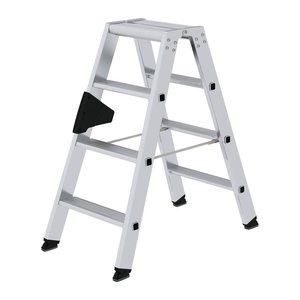 MUNK Stehleiter beidseitig 40208 silber 2x 4 Stufen, H: 91,0 cm