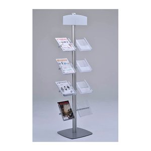 update displays Prospektständer Free silber DIN A4 8 Fächer 47,0 x 45,0 x 192,0 cm, 1 St.