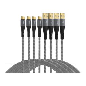 EFB USB-A auf USB-C Kabelset 60W QC 3A 0,5+1+2+3m grau
