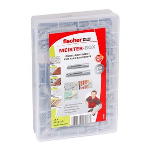 fischer Meister-Box Universal 513893 Universaldübel-Sortiment, 110-teilig