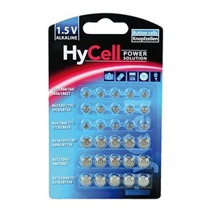 HyCell Knopfzellen-Set Alkali-Mangan 1,5 V, 30 St.