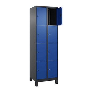 CP Schließfachschrank Classic Plus enzianblau, schwarzgrau 080010-204 S10042, 8 Schließfächer 60,0 x 50,0 x 195,0 cm