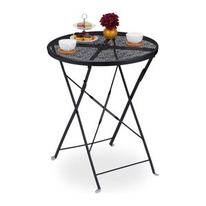 relaxdays Gartentisch schwarz rund 71,5 cm