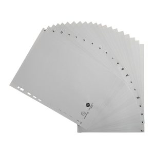 Exacompta Ordnerregister DIN A4 Vollformat A-Z grau 20-teilig, 1 Satz