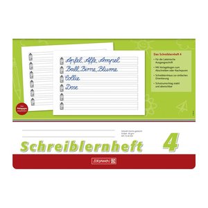 BRUNNEN Schreiblernheft Lineatur 4 liniert DIN A4 quer ohne Rand, 16 Blatt, 1 St.
