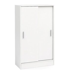 WOHNLING Schiebetürenschrank, WL5.817 weiß 2 Fachböden 60,0 x 29,0 x 108,0 cm