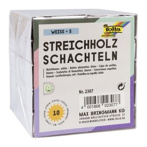 folia Bastelzubehör Streichholzschachteln S weiß 10 St.