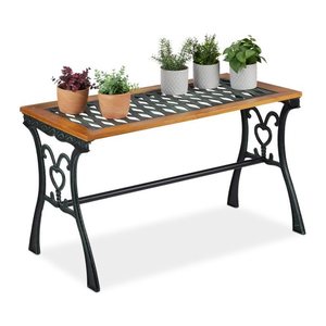relaxdays Gartentisch braun rechteckig 98,0 x 47,0 x 58,0 cm