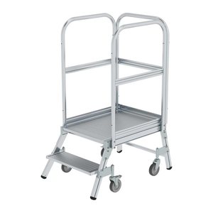 MUNK Podestleiter 50102 fahrbar silber 2 Stufen, H: 148,0 cm