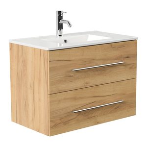 POSSEIK Waschbecken mit Unterschrank HOMELINE 80 eiche gold 81,0 x 46,0 x 61,0 cm