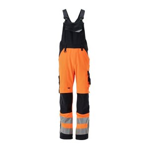 MASCOT® unisex Warnschutz-Latzhose Newcastle orange, schwarzblau Größe 68