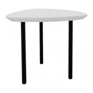 fm TRESTA Beistelltisch dreieckig abgerundet MDF-Platte weiß 55,0 x 51,0 x 46,0 cm, 1 St.