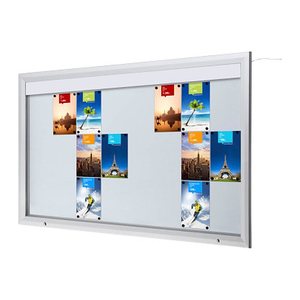Showdown® Displays Schaukasten T LED silber 24x DIN A4 190,5 x 4,7 x 116,7 cm, 1 St.
