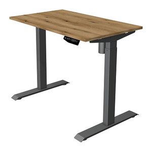 Kerkmann Move 1 elektrisch höhenverstellbarer Schreibtisch eiche rechteckig, T-Fuß-Gestell grau 100,0 x 60,0 cm
