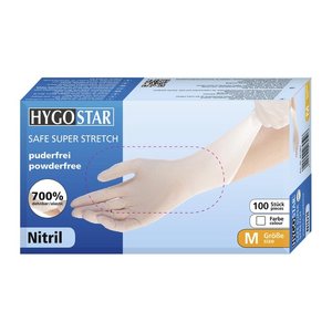 HYGOSTAR unisex Einmalhandschuhe SAFE SUPER STRETCH weiß Größe M, 100 St.