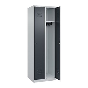CP Spind Classic Plus anthrazitgrau, lichtgrau 080000-20 S10030, 2 Schließfächer 60,0 x 50,0 x 185,0 cm