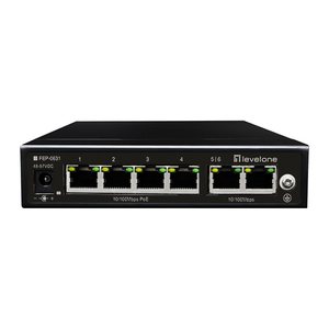 LevelOne PoE+Switch 4xFE PoE/2xFE 60W Metall
