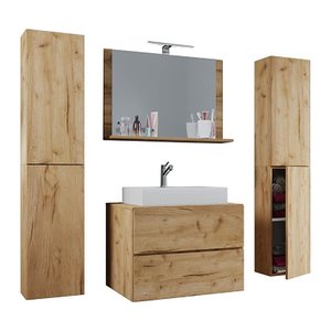 VCM my bath Badmöbel-Set 5-teilig Lendas XL 915215 honig-eiche 147,0 x 52,0 x 150,0 cm